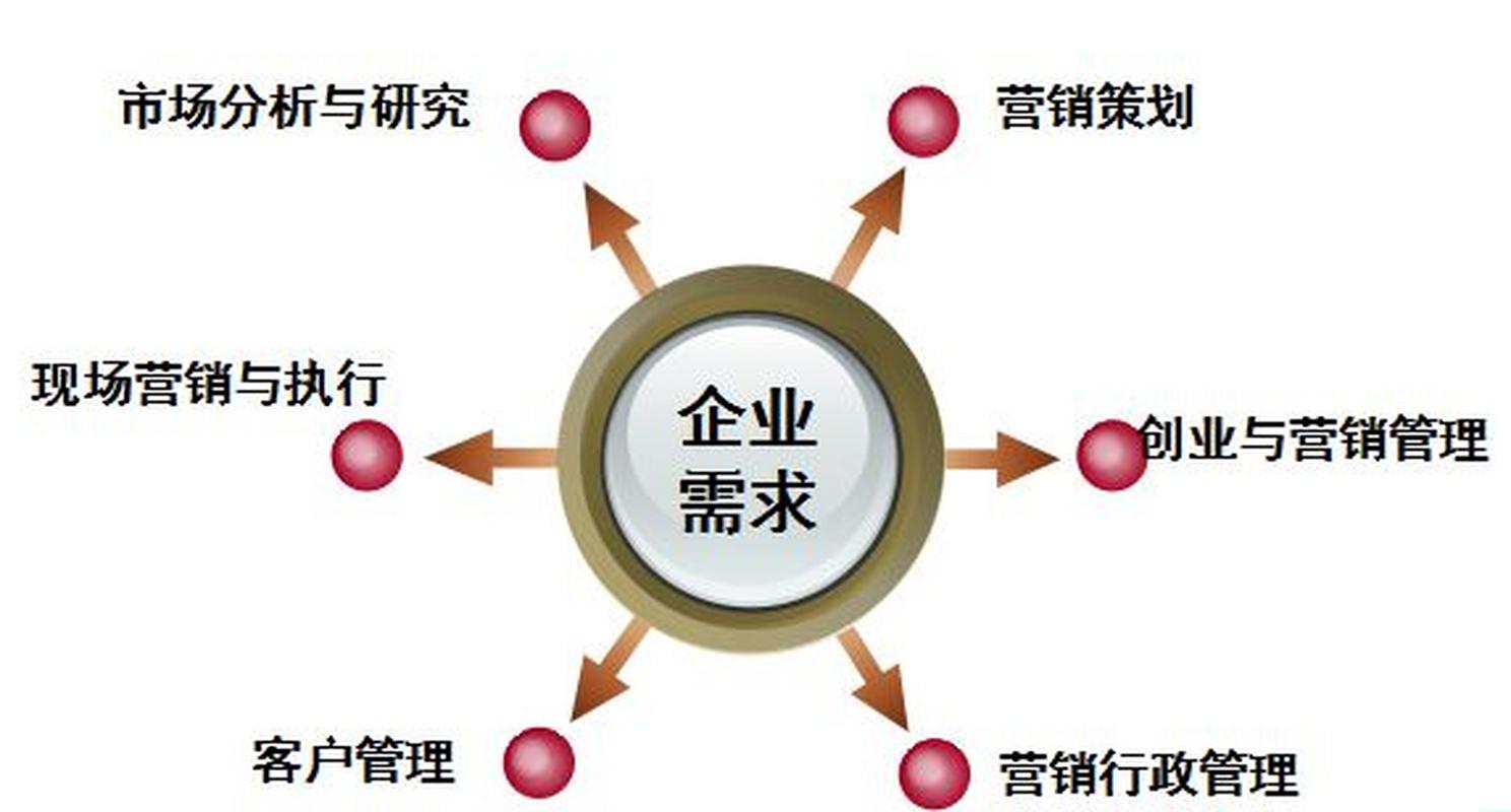 企业需求 市场分析与研究 营销策划 现场营销与执行 创业与营销管理